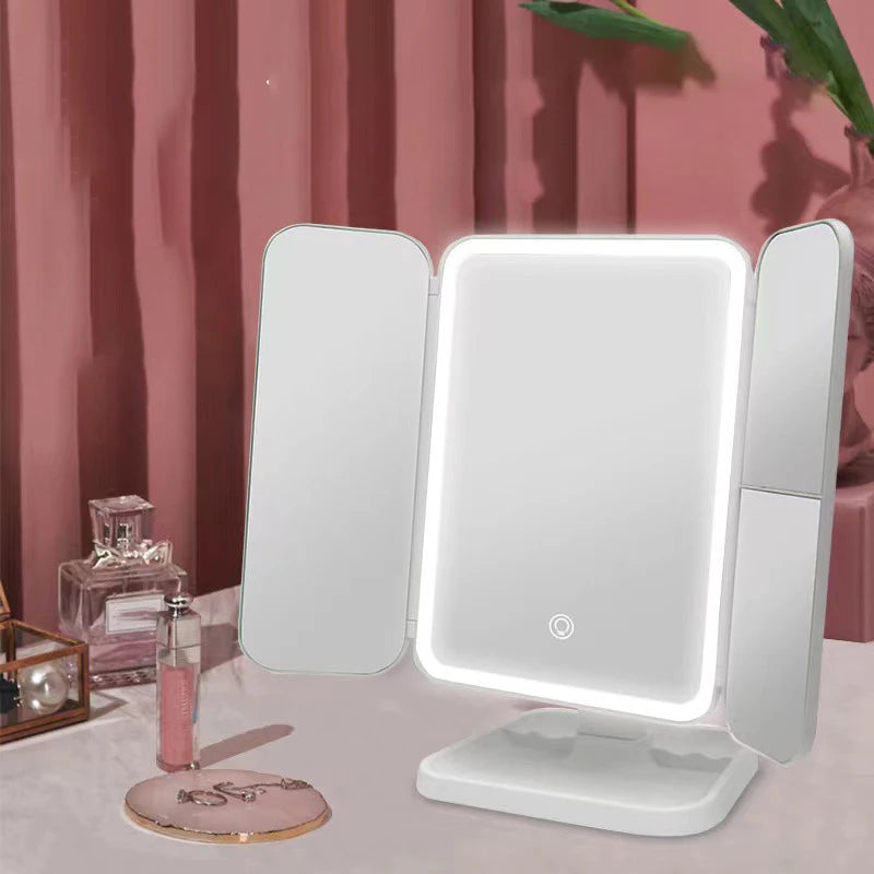 Trifold Makeup Mirror LED