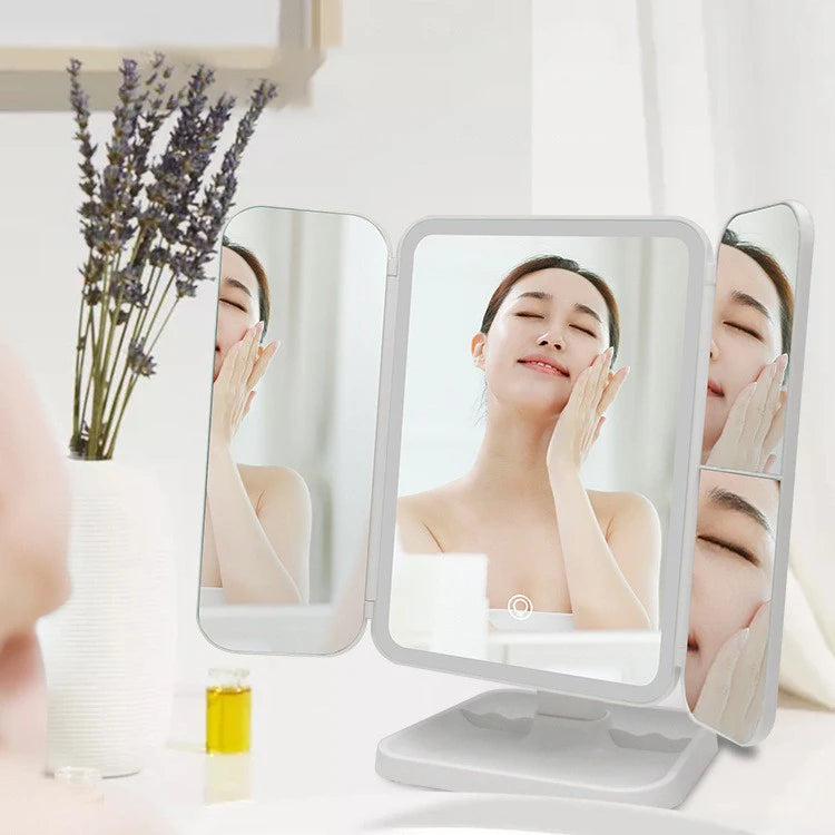 Trifold Makeup Mirror LED