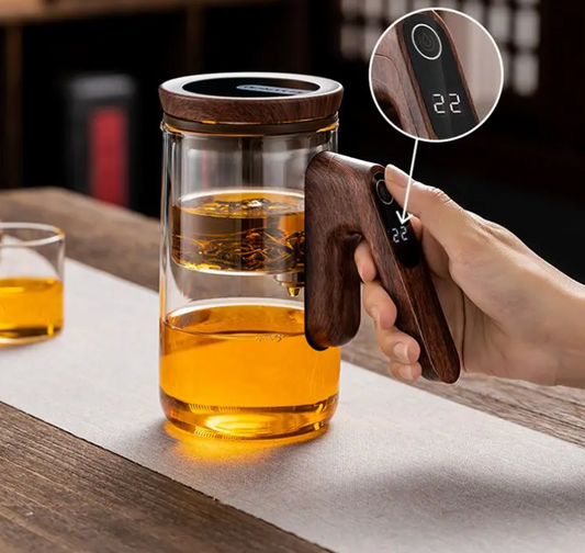Smart Teapot - LED Screen & Walnut Handle